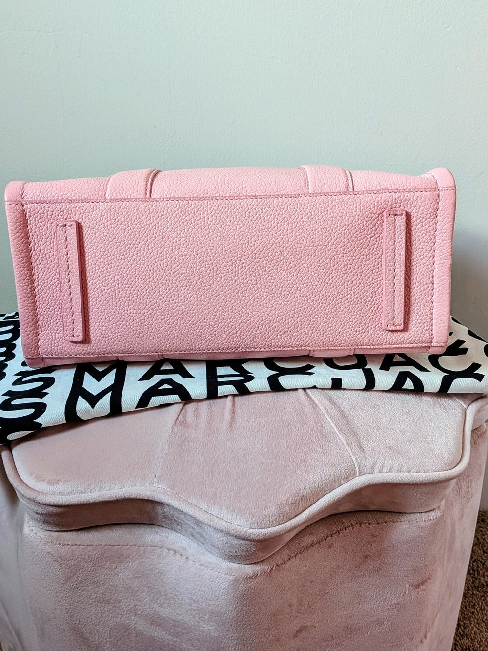 Marc Jacobs Medium Leather Tote Bag Matching Set In Ribbon Pink With Wallet ππ - Picture 5 of 15